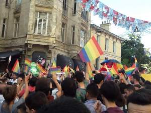 Demonstration for LGBTQ rights on June 22, 2014, on Istiklal Ave in Istanbul.
